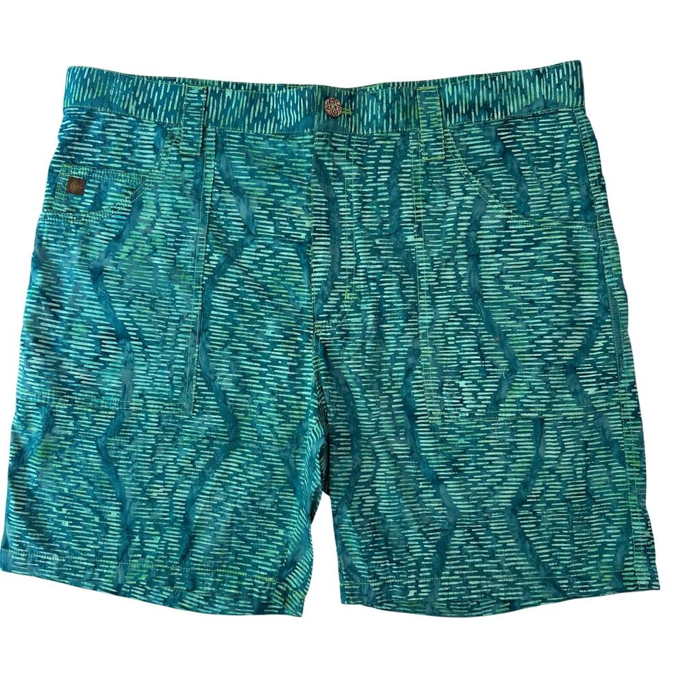The Territory Ahead Shorts Men 36 Green Ocean Wave Batik Resort Boho